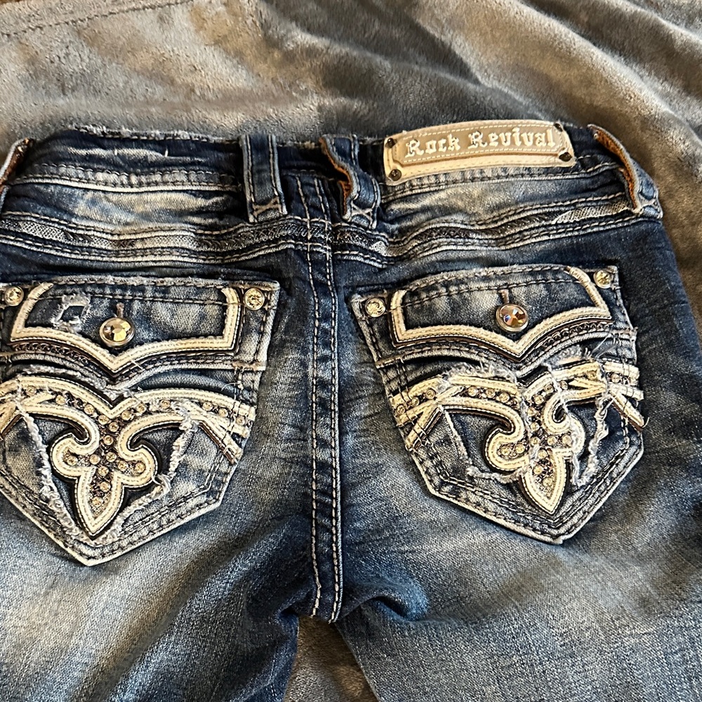 Rock Revival Women's Distressed Blue Skinny Jeans
